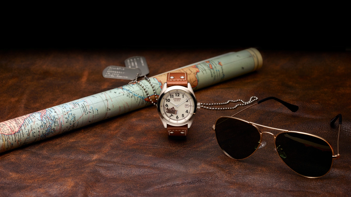 Mickey Aviator Ivory Dial Leather Strap BV1088-08W | CITIZEN Mickey Aviator Ivory Dial Leather Strap BV1088-08W | CITIZEN